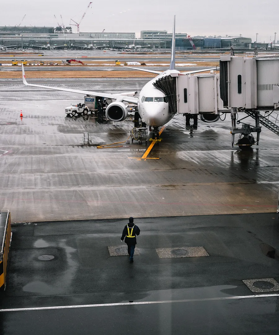 Aviation safety inspector reviewing documentation